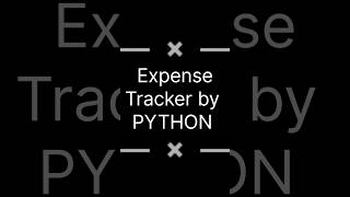 Expense tracker by pythoncoderprogrammingprogramminglanguage codingcodecomputerlanguagepython [upl. by Zaremski]