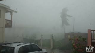 Hurricane Beryl Landfall Carriacou raw power 4k  Eye wall of category 4 [upl. by Idnak33]