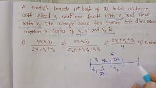 a particle travels 1st half of its total distance with a speed V1next one fourth with a speed V2 [upl. by Robb]