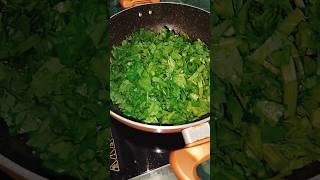 Palak Stir fry with brinjalPalak saak ASMR 😋 shorts palak spinachrecipe asmr [upl. by Koy583]