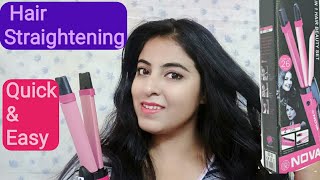 Hair Straightening Demo  Nova 2 in 1 Hair Styling Kit  Part2 [upl. by Tilly]