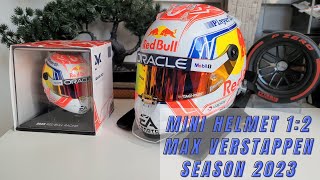 Mini Helmet 12 Max Verstappen Season 2023 Red Bull [upl. by Atonsah]