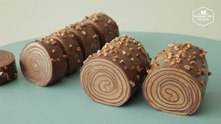 초콜릿 크레이프 롤케이크 만들기  Chocolate Crepe Roll Cake Recipe  Cooking tree [upl. by Pernell]