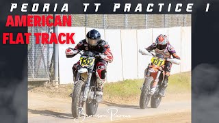 American Flat Track  Peoria TT 2024  Singles Practice 1 [upl. by Adnalram]