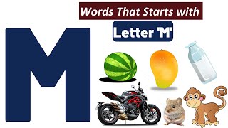 Words That Start with Letter M  Words Starting With M  M words  Phonics  m for  Kids Vocabulary [upl. by Ulani369]