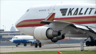 THIS IS WHY YOU SHOULD NEVER STAND BY A 747 Kalitta Air 747 Takeoff at Newark International Airport [upl. by Rosenkrantz643]