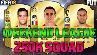 FIFA 18 200K250K SQUAD BUILDER feat GRIEZMANN COUTINHO HANDANOVIC  FUT CHAMPIONS TEAM [upl. by Estel112]