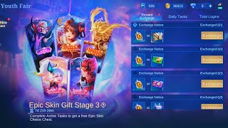 Im Late 🥺 Epic Skin Gift Stage 3 \\ Mobile legends free Epic skin [upl. by Assiral]