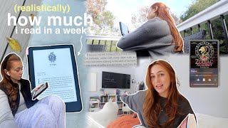 how many pages do i read in a week 🎧🤔📖  reading vlog [upl. by Doowyah]