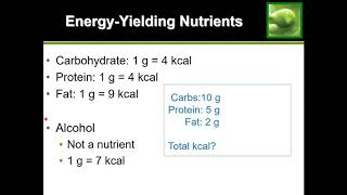 Percent of kcals from a nutrient [upl. by Acir]