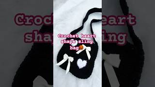 Crochet heart granny square sling bag youtubeshorts crochet diy youtube chrochet [upl. by Esidnak]