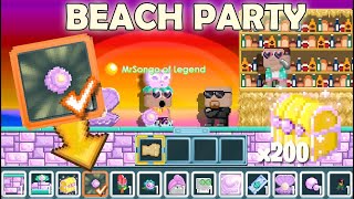 Ultimate Golden Pearl Chest Prize  NEW ITEMS BEACH PARTY  GrowTopia [upl. by Agni]