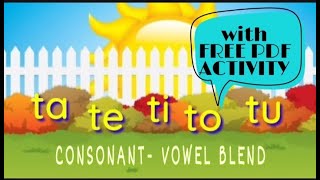 Blending Consonant and vowel sounds  ta te ti to tu  ENGLISH PHONICS Kindergarten Lesson [upl. by Lauhsoj]