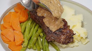 Sirloin Steak and Whiskey Cream Sauce – sous vide – pan cooked [upl. by Nortna]