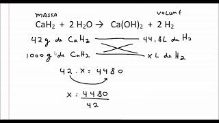 Com base na equação CaH2  2 H2O → CaOH2  2 H2 1 kg de CaH2 produz de hidrogênio nas CNTP [upl. by Yhtuv]