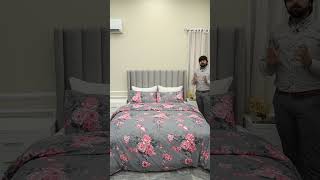 Grey Floral Bouquet Print Bedding Duvet Cover Set🌸🌺 [upl. by Branden]