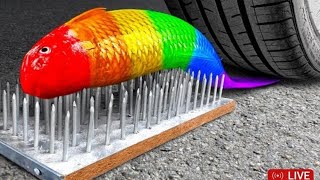 Entertaining Car Wheel Crushing Experiments Uniquely Satisfying and Relaxing Entertainment [upl. by Hardden602]