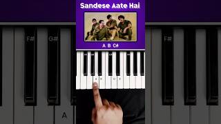 Sandese Aate Hai  Piano Tutorial With Notes [upl. by Eitsirhc436]