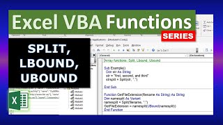 Excel VBA Functions SPLIT LBOUND UBOUND [upl. by May]