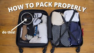 Most Efficient Way To Pack A Suitcase  Best Tips For Minimalist Travel [upl. by Lyndes]