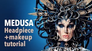 Medusa headpiece and makeup tutorial [upl. by Xilef]