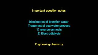 Reverse osmosis process  electrodialysis process  notes  engineering chemistry [upl. by Inva]