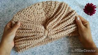 GORRO TIPO TURBANTE Tejido a Crochet [upl. by Moonier]