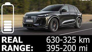 Audi SQ6 etron highway real range energy power consumption economy mpkWh kWh100km city motorway [upl. by Inotna351]