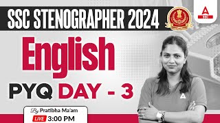 SSC Stenographer 2024  SSC Steno English By Pratibha Mam  Previous Year Questions 3 [upl. by Ronaele235]