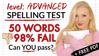 Can YOU pass this spelling test 98 CANNOT 50 most MISSPELLED words  Free PDF amp Quiz [upl. by Fredrika]