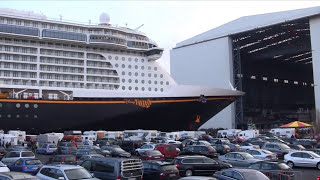 Amazing Float Out Disney Fantasy  Meyer Werft Shipyard [upl. by Ellison]