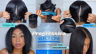 PROGRESSIVA SELECT ONE em cabelo crespo com guanidina retoque de raiz  resultado final 🤍✨️ [upl. by Ereveniug]