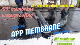 APP membrane Waterproofing membrane application  Roof slab waterproofing [upl. by Hendrika]