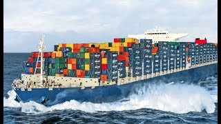 Biggest Container Ships In Storm Huge Rogue Waves [upl. by Elin]