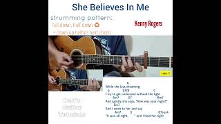 She Believes In Me  Kenny Rogers guitar strumming tutorial with lyrics and chords [upl. by Suh323]