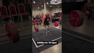 Who Deadlifts 600 for 15 strongman powerlifting nickbest [upl. by Penn]