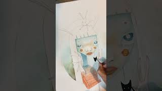 Watercolour painting with pencil underdrawing [upl. by Severen]