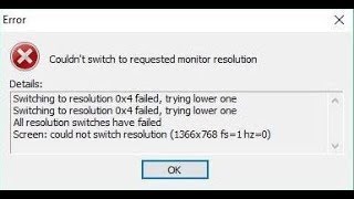 🚩 Switching to resolution 0x4 failed [upl. by Erhart902]