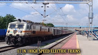 High speed Electric trains Skipping Ghatkesar  17 in 1 Trains Compilation  Indian Railways [upl. by Ecirtnom179]