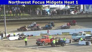 Skagit Speedway Super Dirt Cup 2023  Night 1 Northwest Focus Midgets Heat Races 123 and 4 [upl. by Ynhoj110]