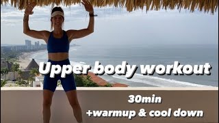 30min UPPER BODY WORKOUT NO EQUIPMENT [upl. by Janessa]