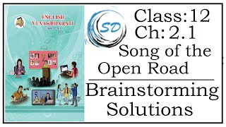 Brainstorming Solutions of Chapter 21 Song of the Open Road English Yuvakbharati Maharashtr [upl. by Ardnovahs]