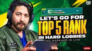 FINALLY CHALLENGE DONE  HARD LOBBIES  TOP RANKING  TMG MARKHOR  PUBG Live Stream [upl. by Ayres729]