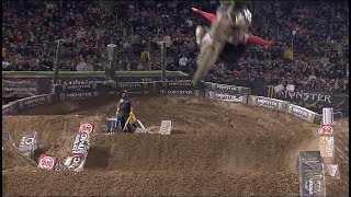 Tyler Bowers HUGE Crash Oakland Supercross 2018 [upl. by Frankie741]