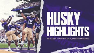 Washington 30 Eastern Michigan 9  Huskies Highlights [upl. by Nissie992]