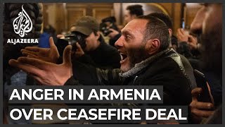 Anger and shock in Armenia over NagornoKarabakh ceasefire deal [upl. by Koenig]