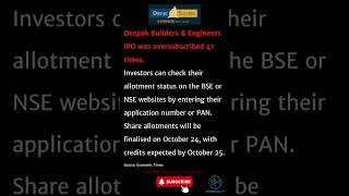 Deepak Builders IPO  stockmarketnews [upl. by Elleron]