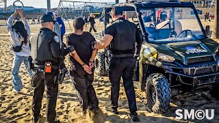 Santa Monica Police Arrest Woman on Suspicion of Public Intoxication at Muscle Beach [upl. by Airyk]