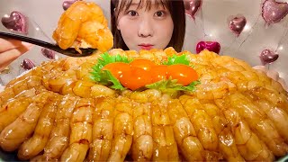 ASMR Soy Marinated Raw Shrimp and Rice【Mukbang Eating Sounds】【English subtitles】 [upl. by Nyasuh]