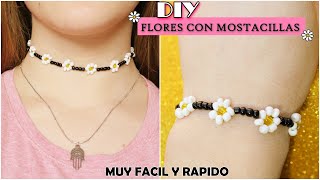 Tutorial🌼 Flores con mostacillas choker pulsera [upl. by Doug]